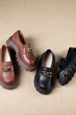 Italian Cowhide Soft-Soled Retro Leisure Shoes for Women - Comfortable Non-Tiring Design, Perfect for Everyday Style