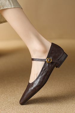 Italian-Style 7 cm Soft Sole Flat Shoes, Comfortable First Layer Sheepskin, Easy to Wear Footwear for Everyday Style