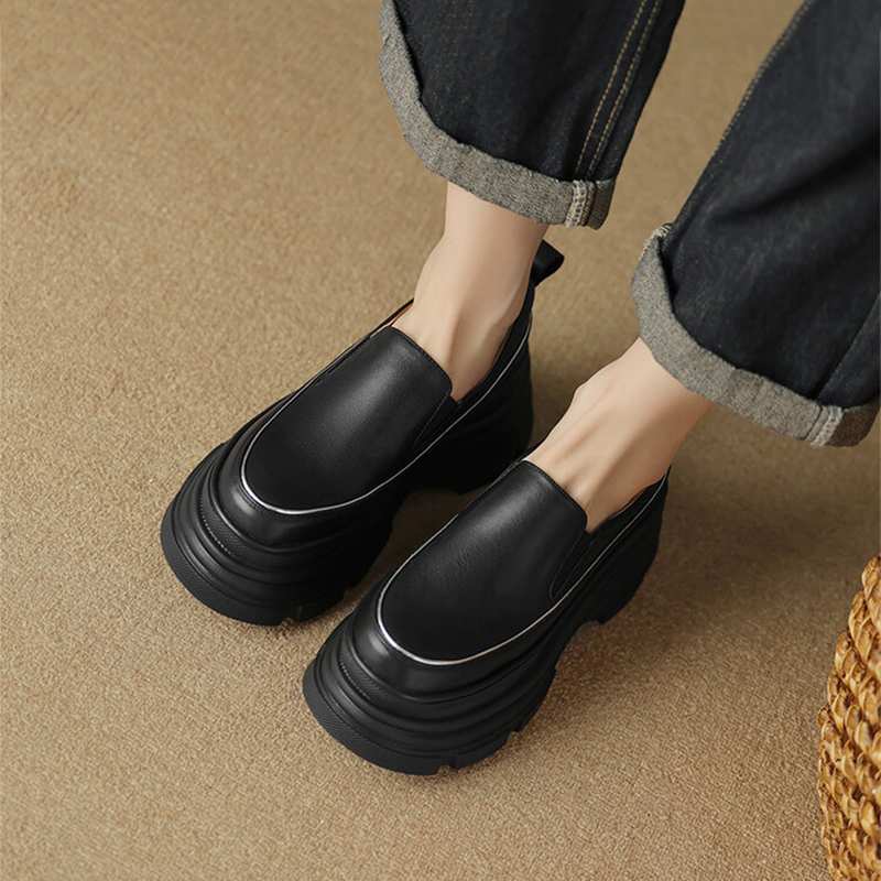 Italian-Style 8cm Soft Sole Genuine Leather Casual Thick-Soled Shoes for Ultimate Comfort Italian-Style 8cm Soft Sole Genuine Leather Casual Thick-Soled Shoes for Ultimate Comfort