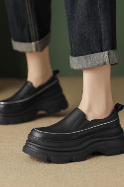 Italian-Style 8cm Soft Sole Genuine Leather Casual Thick-Soled Shoes for Ultimate Comfort