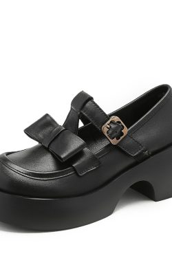 Italian-Style Bow Soft Sole 6 cm Heels - Comfortable Genuine Leather Footwear for Effortless Elegance