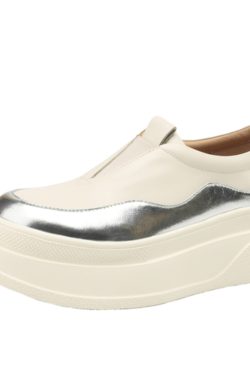 Italian-Style Color-Block Loafers for Women - 6 cm Thick-Soled Genuine Leather Soft Sole for All-Day Comfort