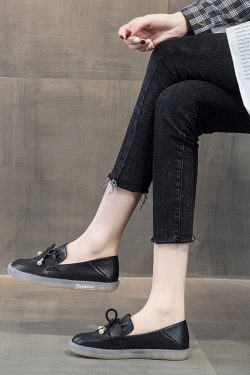 Italian-Style Genuine Leather Flat Loafers for Women - Soft-Soled, Non-Slip Comfort Shoes, Perfect for Casual and Chic Outfits