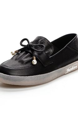 Italian-Style Genuine Leather Flat Loafers for Women - Soft-Soled, Non-Slip Comfort Shoes, Perfect for Casual and Chic Outfits