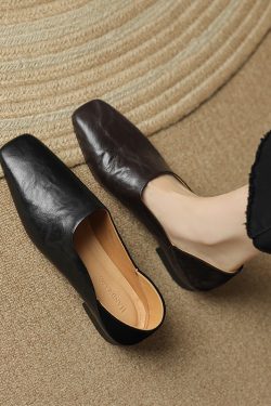 Italian-Style Genuine Leather Retro Soft-Soled Shoes - Comfortable 2 cm Heel, Fashionable and Versatile Footwear for All Occasions