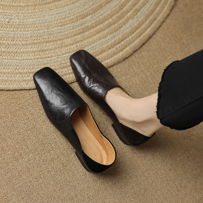 Italian-Style Genuine Leather Retro Soft-Soled Shoes - Comfortable 2 cm Heel, Fashionable and Versatile Footwear for All Occasions Italian-Style Genuine Leather Retro Soft-Soled Shoes - Comfortable 2 cm Heel, Fashionable and Versatile Footwear for All Occasions