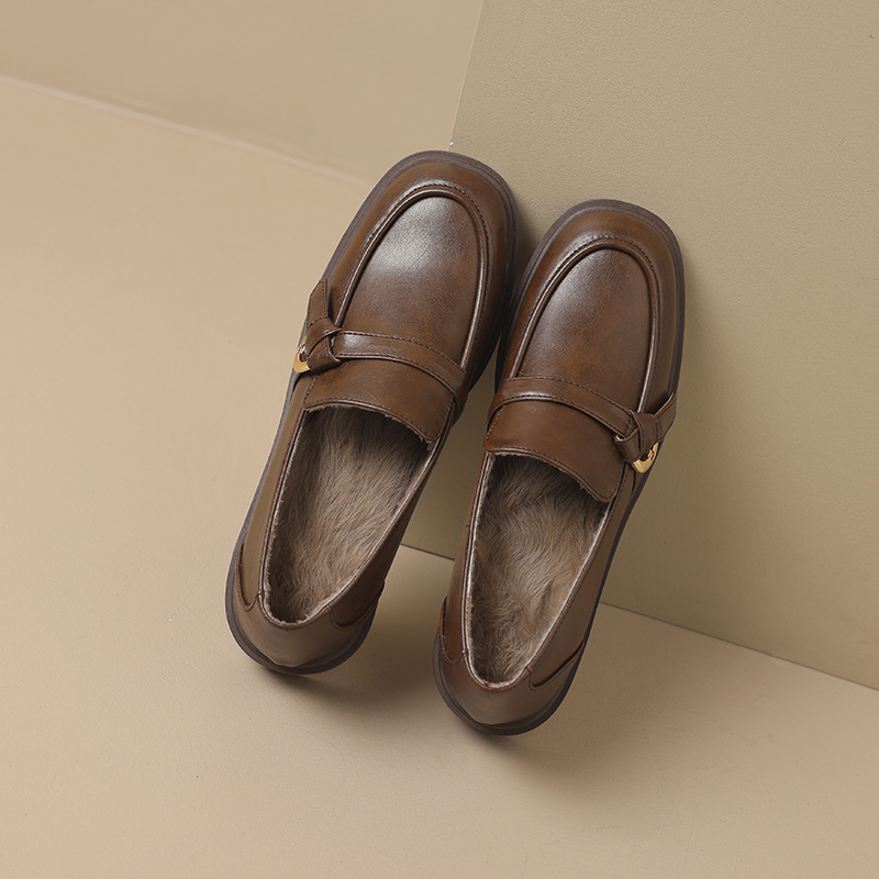 Italian-Style Genuine Leather Round-Toe Loafers for Women - 3 cm Soft-Soled Retro Comfortable Shoes Italian-Style Genuine Leather Round-Toe Loafers for Women - 3 cm Soft-Soled Retro Comfortable Shoes