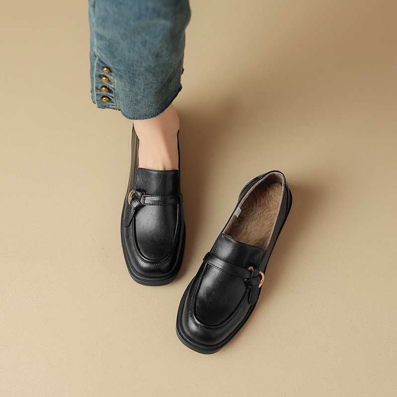 Italian-Style Genuine Leather Round-Toe Loafers for Women - 3 cm Soft-Soled Retro Comfortable Shoes Italian-Style Genuine Leather Round-Toe Loafers for Women - 3 cm Soft-Soled Retro Comfortable Shoes