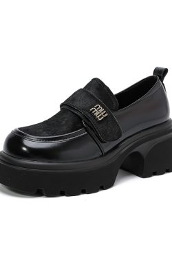 Italian-Style Genuine Leather Thick-Soled Loafers for Women - 6 cm Soft Sole Comfortable Shoes - New Model MM