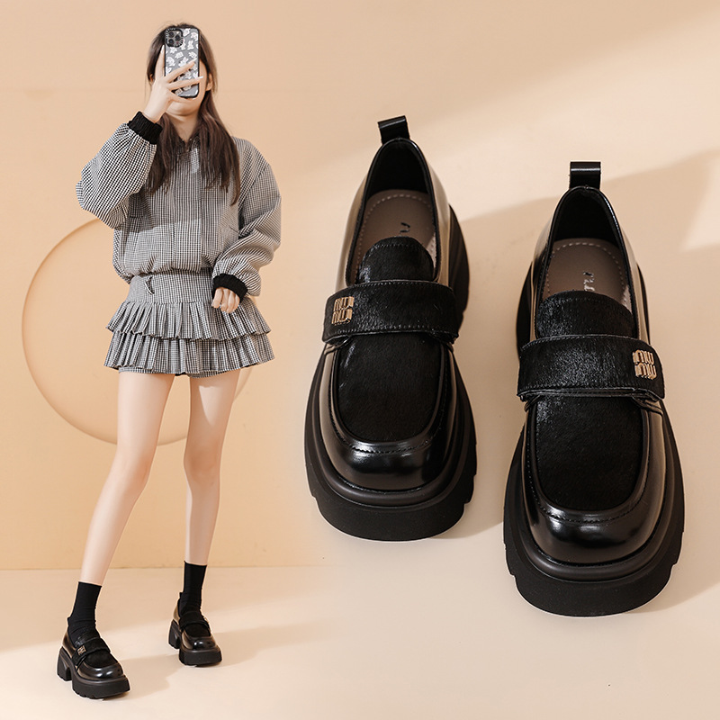 Italian-Style Genuine Leather Thick-Soled Loafers for Women - 6 cm Soft Sole Comfortable Shoes - New Model MM Italian-Style Genuine Leather Thick-Soled Loafers for Women - 6 cm Soft Sole Comfortable Shoes - New Model MM