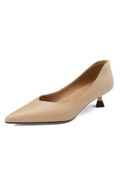 Italian-Style Soft Sole 4.5 cm French Pointed Toe Shallow Mouth Elegant V-Shaped Flats for Comfort and Style