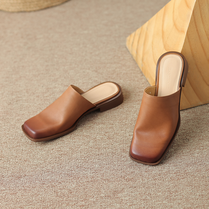 Italian-Style Soft Sole Leather Flats - 2.5 cm Square Toe, Ultra Soft Comfort for All-Day Wear Italian-Style Soft Sole Leather Flats - 2.5 cm Square Toe, Ultra Soft Comfort for All-Day Wear