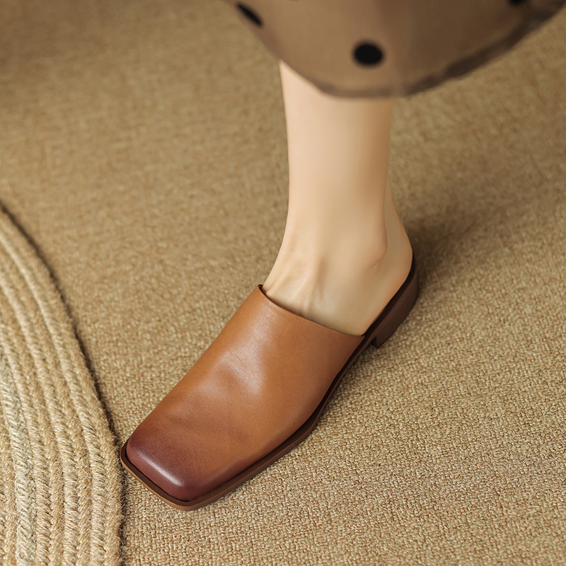 Italian-Style Soft Sole Leather Flats - 2.5 cm Square Toe, Ultra Soft Comfort for All-Day Wear Italian-Style Soft Sole Leather Flats - 2.5 cm Square Toe, Ultra Soft Comfort for All-Day Wear