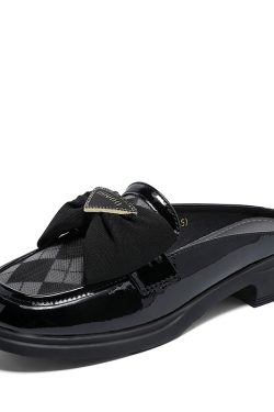 Italian-Style Soft Sole Summer Bow Mesh Patent Leather Shoes - Comfortable 3 cm Heels for Effortless Style