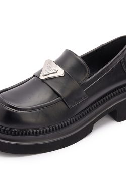 Italian-Style Soft-Soled 4.5 cm Thick-Soled Genuine Leather Loafers for Women - Non-Fatiguing Comfort 2024