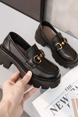 Italian-Style Soft-Soled 6 cm Thick-Soled Loafers for Women - Fashionable and Versatile Footwear