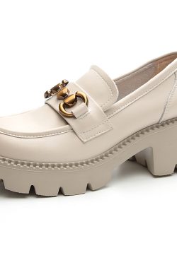 Italian-Style Soft-Soled 6 cm Thick-Soled Loafers for Women - Fashionable and Versatile Footwear