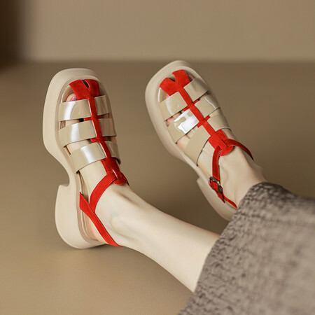 Italian-Style Soft-Soled Closed Toe Genuine Leather Shoes for Women - 5.5 cm Thick-Soled Non-Fatiguing Pig Cage Design Italian-Style Soft-Soled Closed Toe Genuine Leather Shoes for Women - 5.5 cm Thick-Soled Non-Fatiguing Pig Cage Design