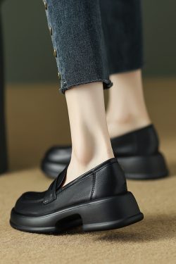 Italian-Style Soft-Soled Loafers - Comfortable Fashionable Shoes for Versatile Wear, 5 cm Heel, Perfect for Everyday and Casual Outfits