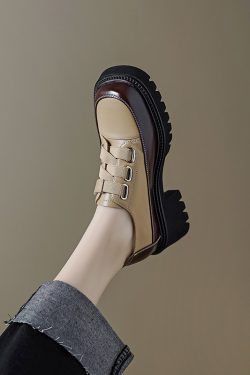 Italian-Style Soft-Soled Platform Shoes for Petites - Genuine Leather Thick-Soled Comfort Footwear