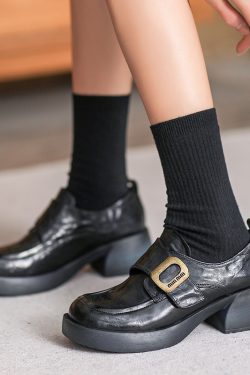 Italian-Style Soft-Soled Velcro Loafers for Women - Non-Fatiguing Comfort, Perfect for Spring and Autumn, 4.5 cm Heel Height