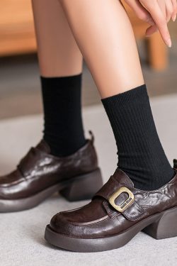 Italian-Style Soft-Soled Velcro Loafers for Women - Non-Fatiguing Comfort, Perfect for Spring and Autumn, 4.5 cm Heel Height