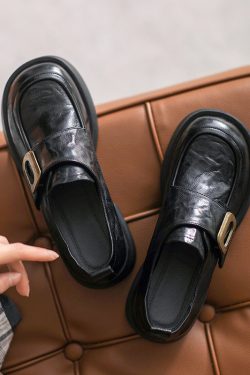 Italian-Style Soft-Soled Velcro Loafers for Women - Non-Fatiguing Comfort, Perfect for Spring and Autumn, 4.5 cm Heel Height