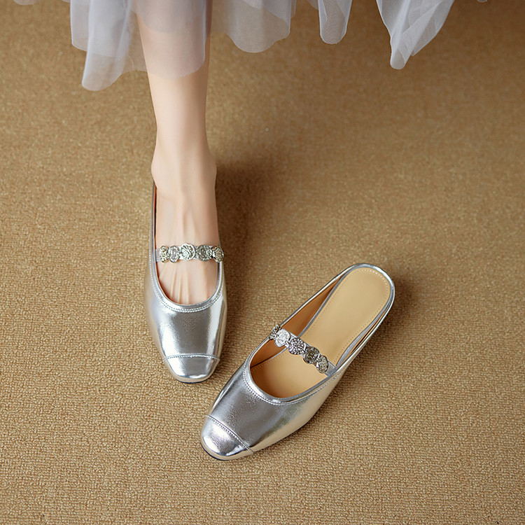 Italian Ultra-Soft Lambskin Open-Toe Half Slippers for Women - 2025 Summer One-Strap Sandals, Chic and Comfortable Footwear Italian Ultra-Soft Lambskin Open-Toe Half Slippers for Women - 2025 Summer One-Strap Sandals, Chic and Comfortable Footwear