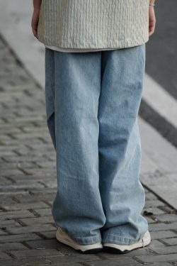 Japanese Gradient Retro Loose Straight-Leg Jeans for Men - Trendy Versatile Long Pants for Y2K and 90s Style