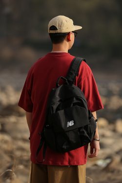 Japanese Retro Loose Casual Red Short Sleeve T-Shirt for Men and Women, Summer Letter Print Heavyweight Cotton Top