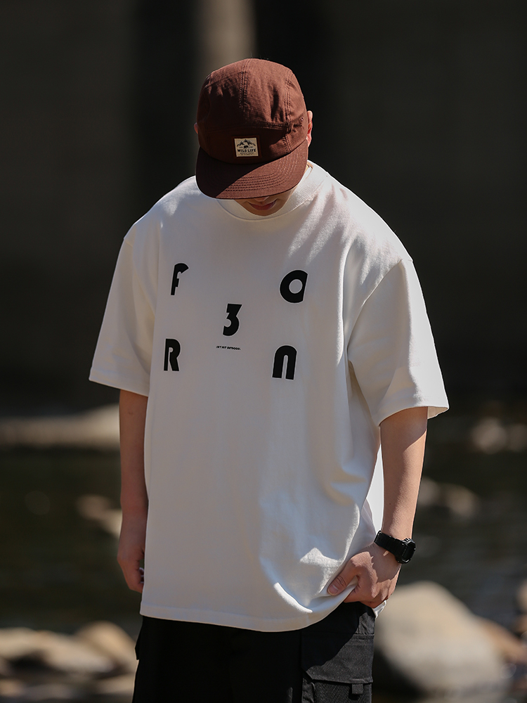 Japanese Retro Loose Casual Red Short Sleeve T-Shirt for Men and Women, Summer Letter Print Heavyweight Cotton Top Japanese Retro Loose Casual Red Short Sleeve T-Shirt for Men and Women, Summer Letter Print Heavyweight Cotton Top