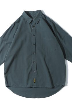 Japanese Retro Loose-Fitting Short-Sleeve Shirt for Men - Summer Trendy Fashion, Hong Kong Style, 90s Inspired Casual Wear