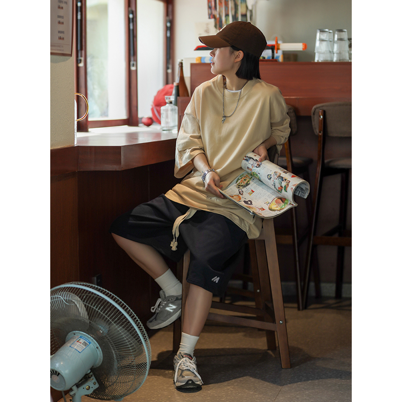 Japanese Retro Loose Five-Point Shorts for Men and Women - Casual Hong Kong Style Summer Shorts Japanese Retro Loose Five-Point Shorts for Men and Women - Casual Hong Kong Style Summer Shorts