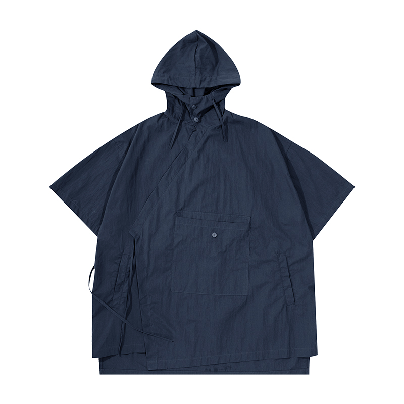 Japanese Retro Loose Mountain-Style Hooded Sun Protection Jacket with Irregular Buckle and Drawstring - Trendy Outdoor Climbing Coat Japanese Retro Loose Mountain-Style Hooded Sun Protection Jacket with Irregular Buckle and Drawstring - Trendy Outdoor Climbing Coat