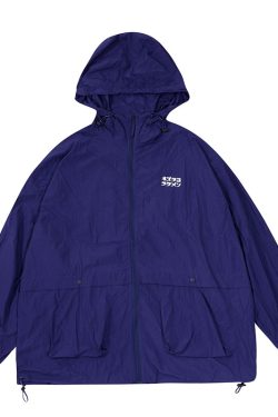 Japanese Retro Loose Mountain-Style Hooded Sun Protection Jacket with Irregular Buckle and Drawstring - Trendy Outdoor Climbing Coat