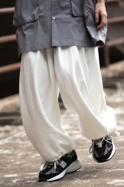 Japanese Retro Loose Sweatpants for Men and Women - Simple Versatile Straight-Leg Drawstring Harem Pants, Spring Fashion