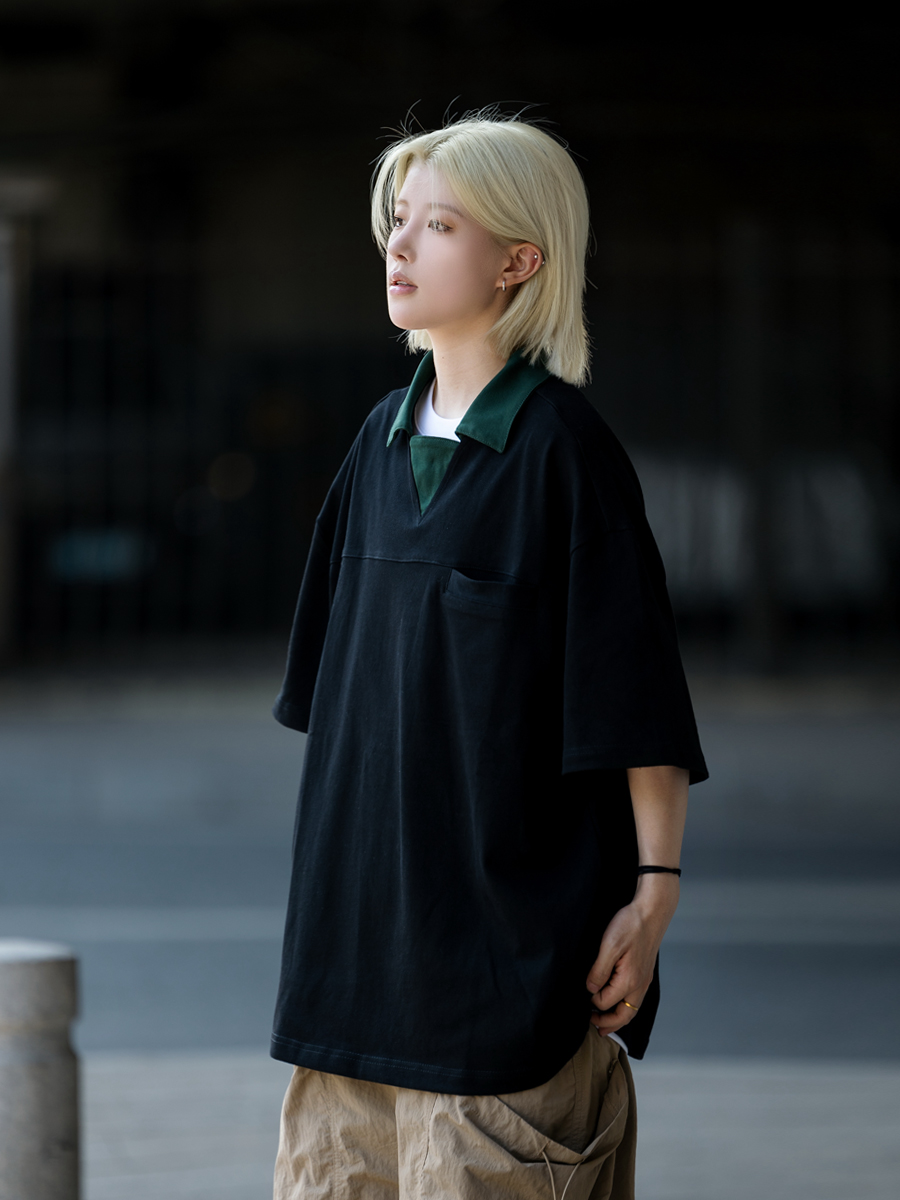 Japanese Retro Niche Design Lapel Polo Shirt for Men - Short Sleeve Commuting Style Summer T-Shirt Japanese Retro Niche Design Lapel Polo Shirt for Men - Short Sleeve Commuting Style Summer T-Shirt