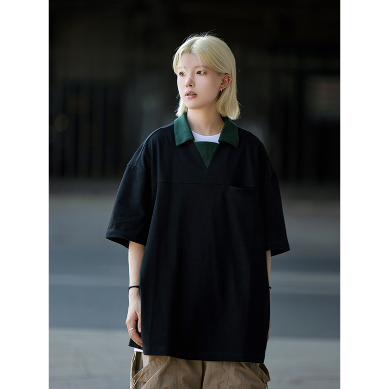 Japanese Retro Niche Design Lapel Polo Shirt for Men - Short Sleeve Commuting Style Summer T-Shirt Japanese Retro Niche Design Lapel Polo Shirt for Men - Short Sleeve Commuting Style Summer T-Shirt