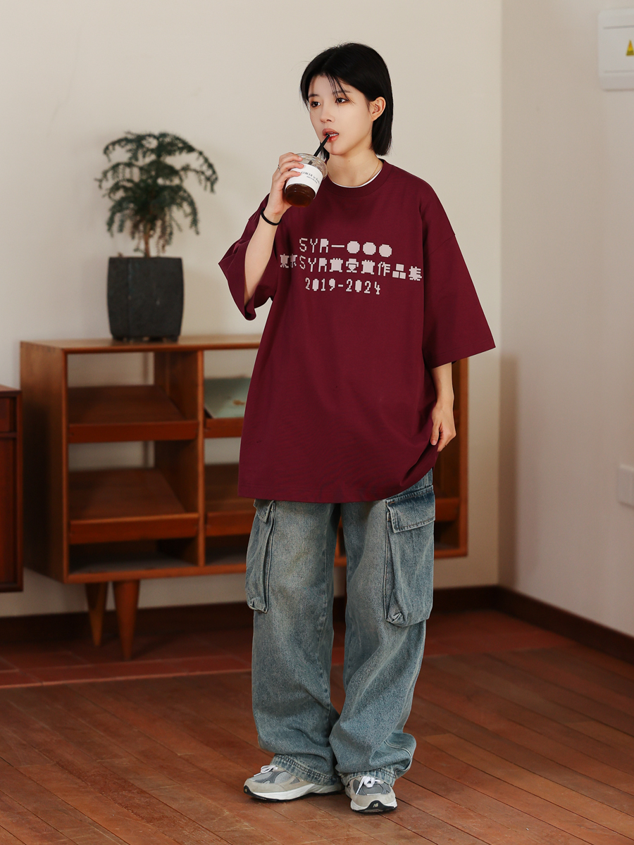 Japanese Retro Round Neck City Boy Short Sleeve T-Shirt for Men - Loose Fit Trendy Letter Print Tee, Y2K Style Fashion Top Japanese Retro Round Neck City Boy Short Sleeve T-Shirt for Men - Loose Fit Trendy Letter Print Tee, Y2K Style Fashion Top