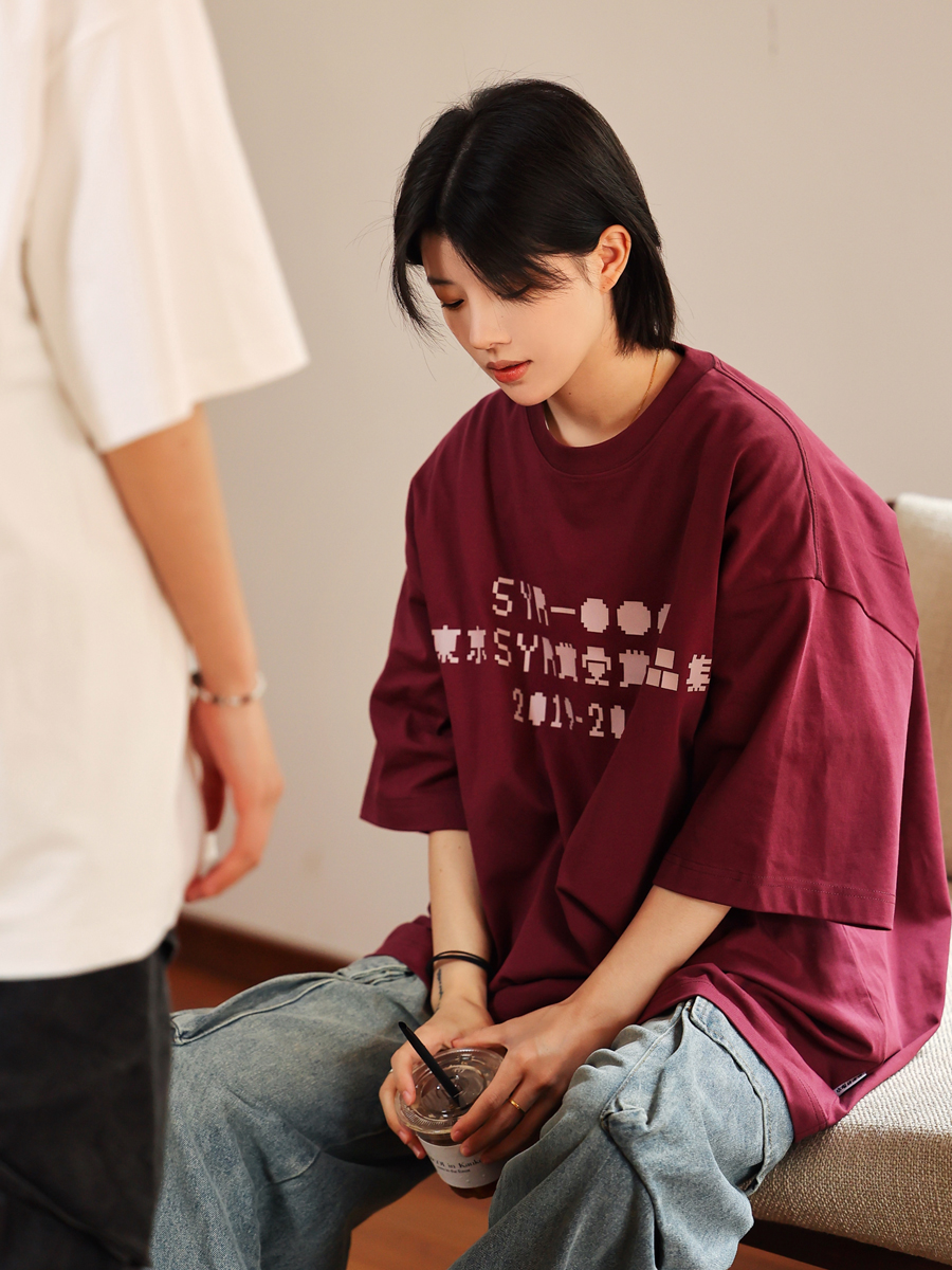 Japanese Retro Round Neck City Boy Short Sleeve T-Shirt for Men - Loose Fit Trendy Letter Print Tee, Y2K Style Fashion Top Japanese Retro Round Neck City Boy Short Sleeve T-Shirt for Men - Loose Fit Trendy Letter Print Tee, Y2K Style Fashion Top