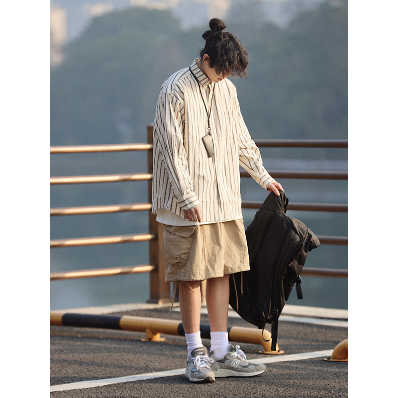 Japanese Retro Striped Long Sleeve Shirt for Men and Women – Versatile Casual Top, Spring Fashion Essential Japanese Retro Striped Long Sleeve Shirt for Men and Women – Versatile Casual Top, Spring Fashion Essential