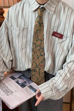 Japanese Retro Vertical Striped Long Sleeve Shirt for Autumn 2024 – Loose Fit, Sun Protection, Casual Style