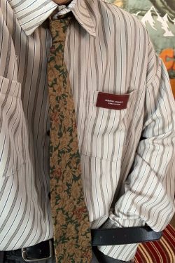 Japanese Retro Vertical Striped Long Sleeve Shirt for Autumn 2024 – Loose Fit, Sun Protection, Casual Style