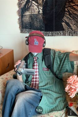 Japanese Retro Vertical Striped Loose Short Sleeve Shirt - 2024 Summer Trendy Minimalist Fashion Top