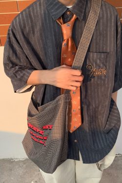 Japanese Retro Vertical Striped Short Sleeve Shirt for Summer, Versatile Half Sleeve Couple's Top in Hong Kong Style