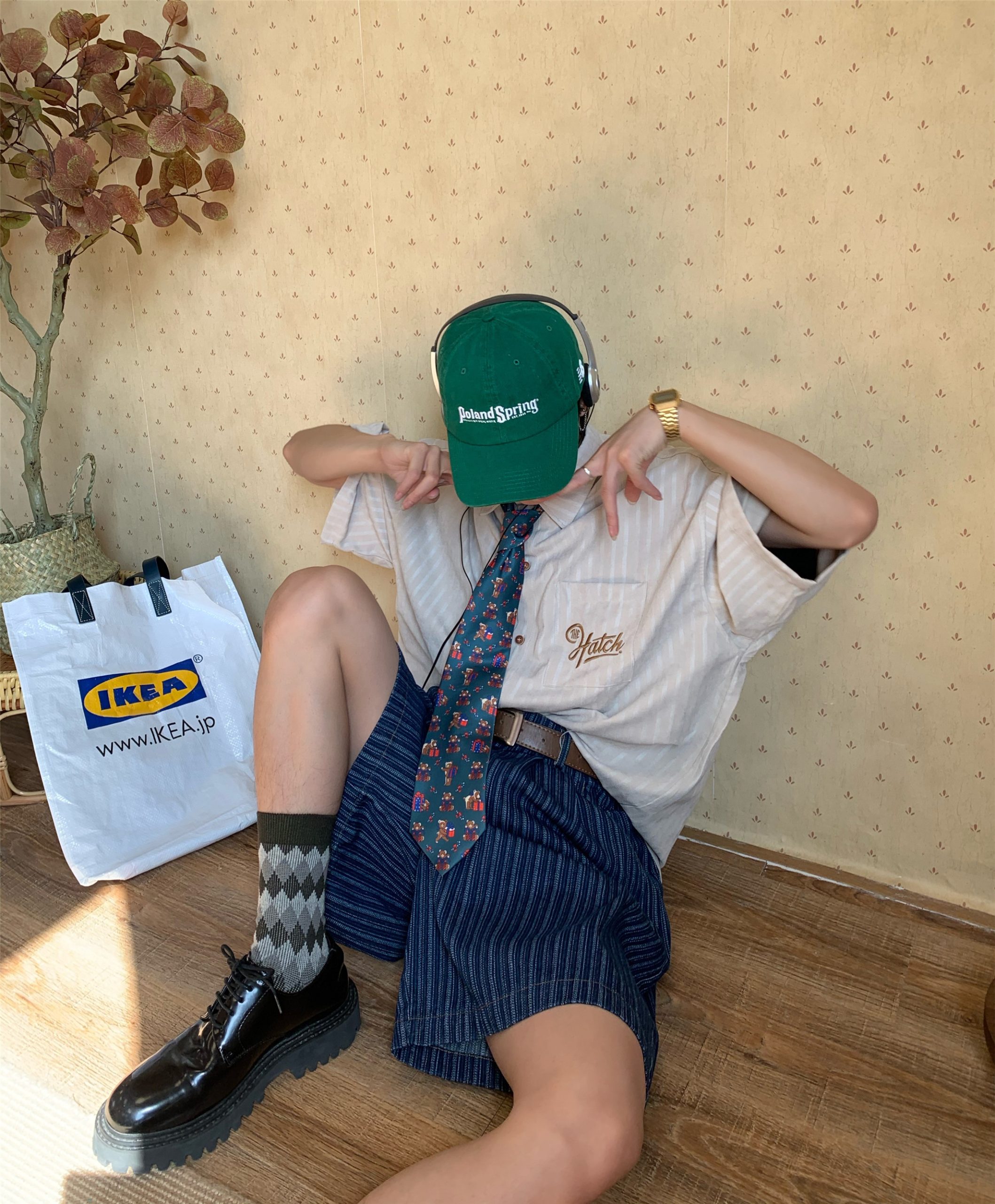 Japanese Retro Vertical Striped Short Sleeve Shirt for Summer, Versatile Half Sleeve Couple's Top in Hong Kong Style Japanese Retro Vertical Striped Short Sleeve Shirt for Summer, Versatile Half Sleeve Couple's Top in Hong Kong Style