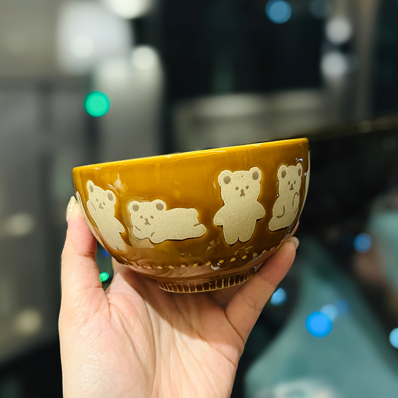 Japanese-Style Cat Ceramic Rice Bowl, Cute Home Use Bowl for Girls, INS Children's Feeding Bowl, Adorable Kitchen Decor Japanese-Style Cat Ceramic Rice Bowl, Cute Home Use Bowl for Girls, INS Children's Feeding Bowl, Adorable Kitchen Decor