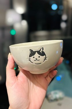 Japanese-Style Cat Ceramic Rice Bowl, Cute Home Use Bowl for Girls, INS Children's Feeding Bowl, Adorable Kitchen Decor