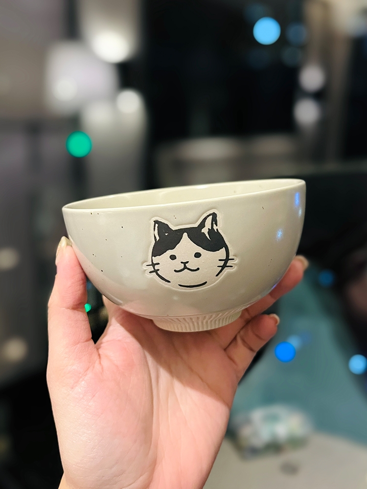 Japanese-Style Cat Ceramic Rice Bowl, Cute Home Use Bowl for Girls, INS Children's Feeding Bowl, Adorable Kitchen Decor Japanese-Style Cat Ceramic Rice Bowl, Cute Home Use Bowl for Girls, INS Children's Feeding Bowl, Adorable Kitchen Decor