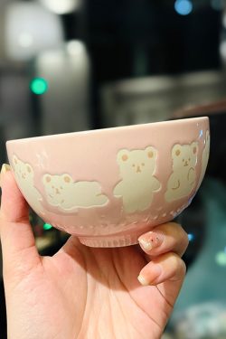 Japanese-Style Cat Ceramic Rice Bowl, Cute Home Use Bowl for Girls, INS Children's Feeding Bowl, Adorable Kitchen Decor